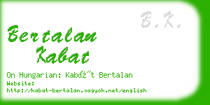 bertalan kabat business card